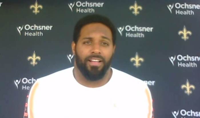 Cam Jordan at 2021 Saints Minicamp